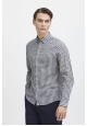 Чоловіча сорочка синя CASUAL FRIDAY з льону та бавовни фото 6