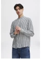 Чоловіча сорочка синя CASUAL FRIDAY з льону фото 5