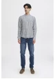 Чоловіча сорочка синя CASUAL FRIDAY з льону фото 3